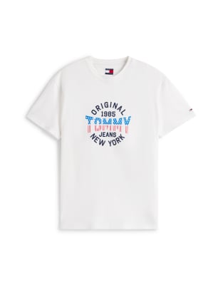 usa circle graphic T-shirt in white