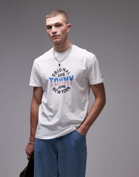 Tommy Jeans usa circle graphic t-shirt in white - view 1