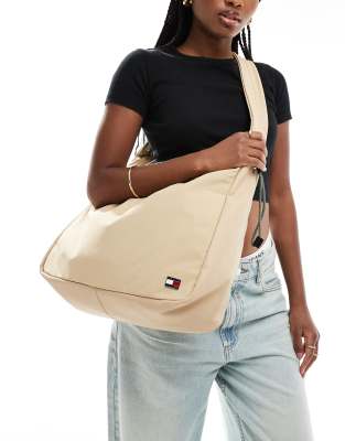 Tommy Jeans utility crossbody bag in beige-White