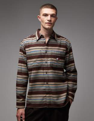 Tommy Jeans Utility Flannel Overshirt In Brown