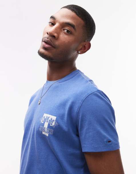 Tommy Jeans varsity chest logo t-shirt in blue - view 1