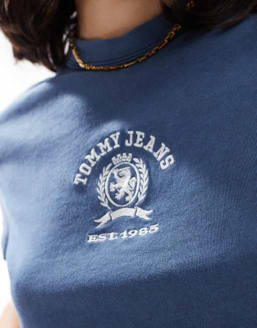売れ筋商品|||トミーヒルフィガー Tシャツ レディース トップス VARSITY CREST TEE - Print T-shirt - dark night navy Buy Tommy Hilfiger Crest Varsity Print Oversized T-Shirt