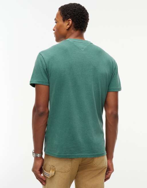 Tommy Jeans Varsity logo jersey t-shirt in velvet green, 4 of 5