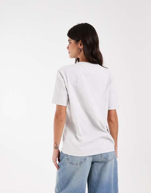 Tommy Jeans varsity logo relaxed fit t-shirt in light grey, 4 of 4