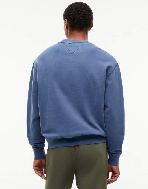 Tommy Jeans Varsity logo relaxed terry sweatshirt in dark blue, 4 of 6