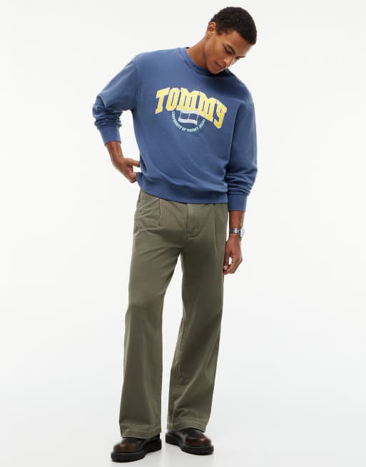Tommy Jeans Varsity-Logo Relaxed Terry Sweatshirt in Dunkelblau, 2 von 6