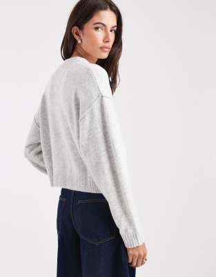 Tommy Jeans Varsity V Neck Sweater In White