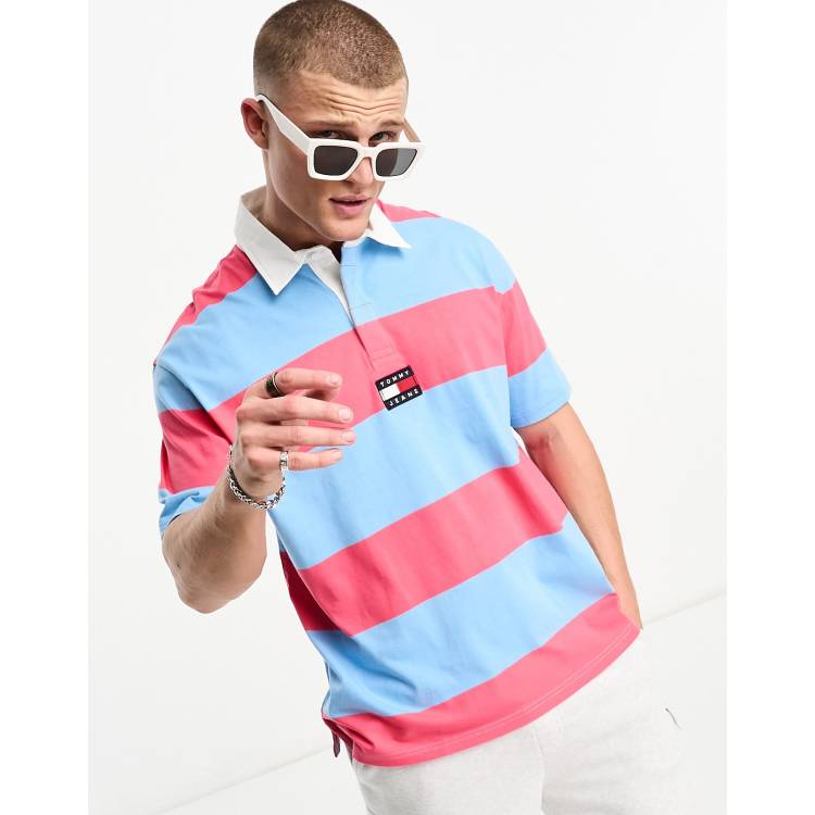 tommy jeans vertical stripe polo shirt