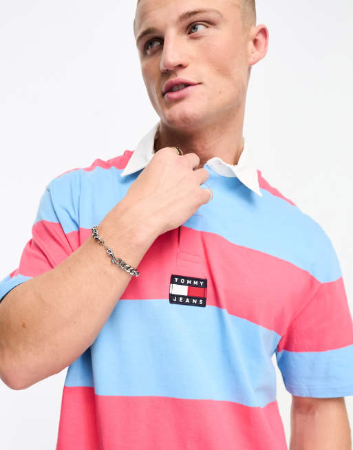 Tommy jeans vertical stripe polo clearance shirt