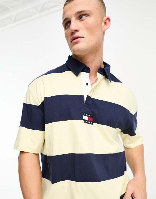 tommy jeans vertical stripe polo shirt