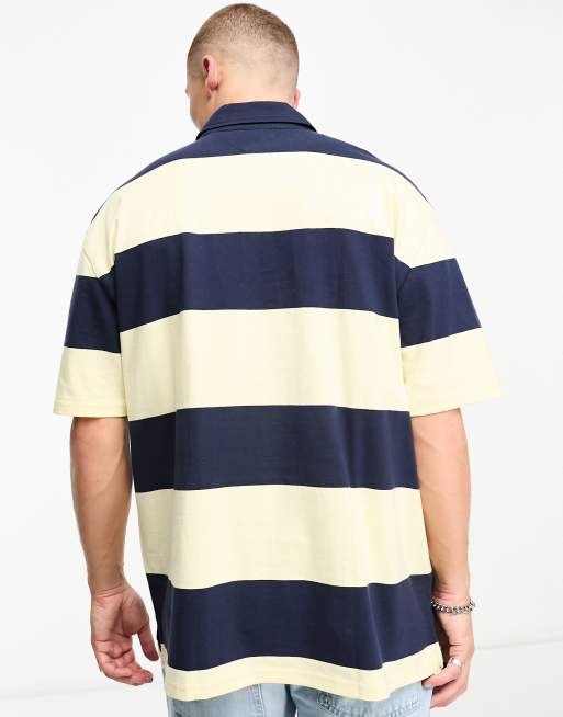 Tommy jeans vertical hot sale stripe polo shirt