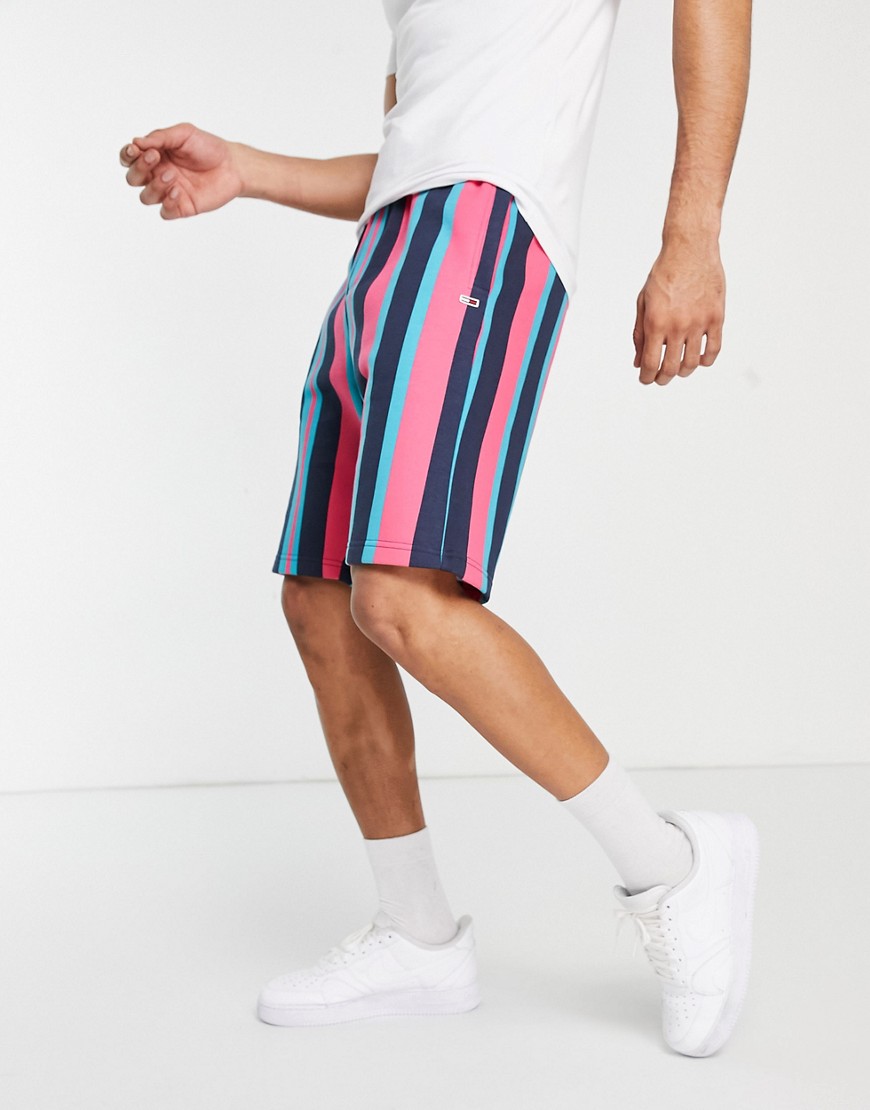 Tommy Jeans vertical stripe shorts-Navy