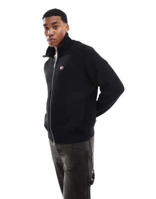 Tommy Jeans - Vest met logobadge en rits in zwart