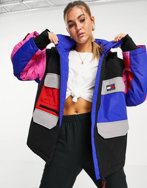 Tommy Jeans - Veste à capuche effet color block - Multicolore