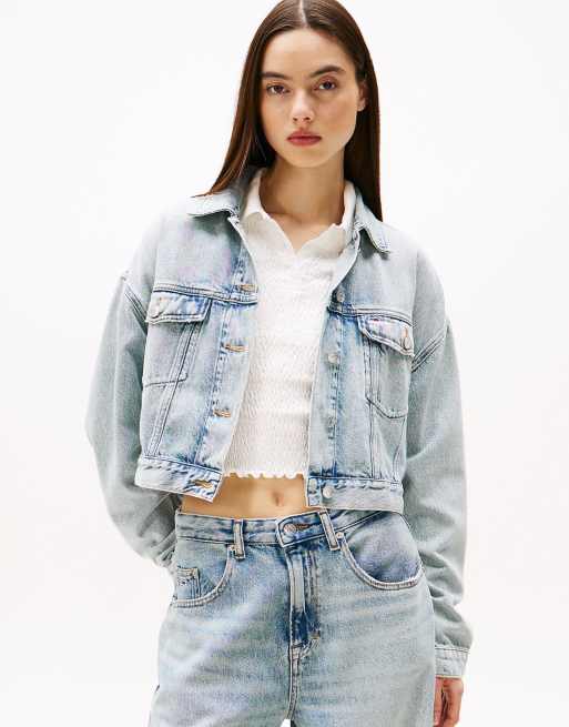 Tommy Jeans - Veste camionneur courte - Bleu clair