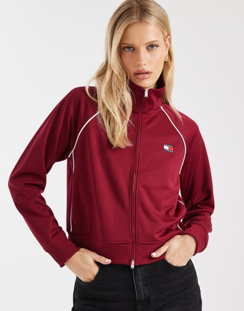 Tommy Jeans - Veste de survêtement à écusson logo - Rouge - view 1