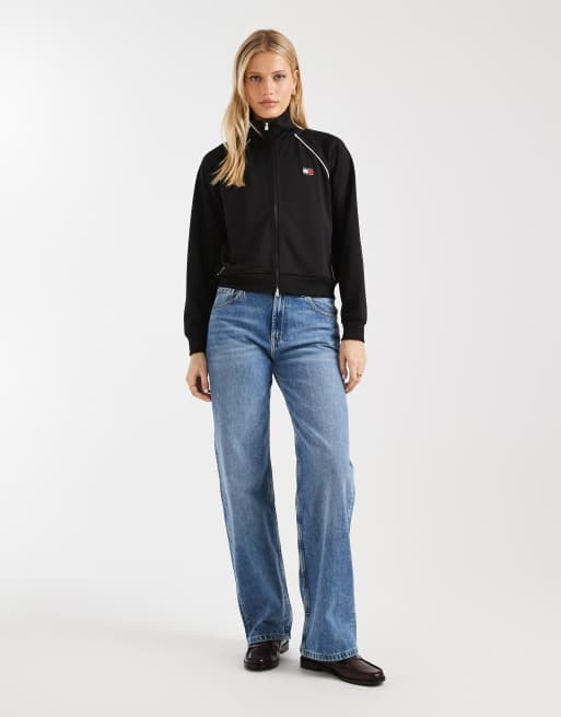 Tommy Jeans - Veste de survêtement style sport avec écusson - Noir, 3 de 4