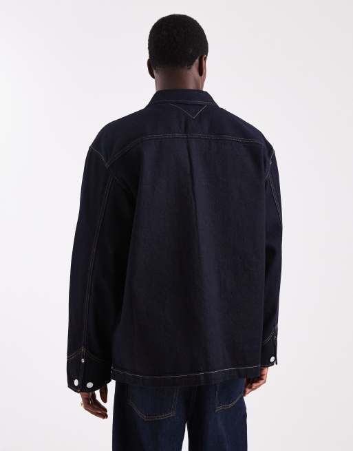 Tommy Jeans - Veste de travail en jean avec poches - Bleu foncé, 3 de 5