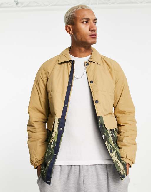 Tommy Jeans - Veste d'entraîneur réversible à imprimé camouflage - Bleu marine/beige, 2 de 4