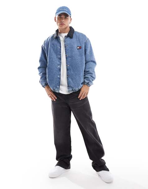 Tommy Jeans - Veste d'entraîneur réversible en jean - Délavage moyen - view 1