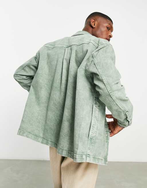 Tommy Jeans - Veste en denim de coton avec logo drapeau - Kaki ultra délavé - KHAKI, 2 de 4