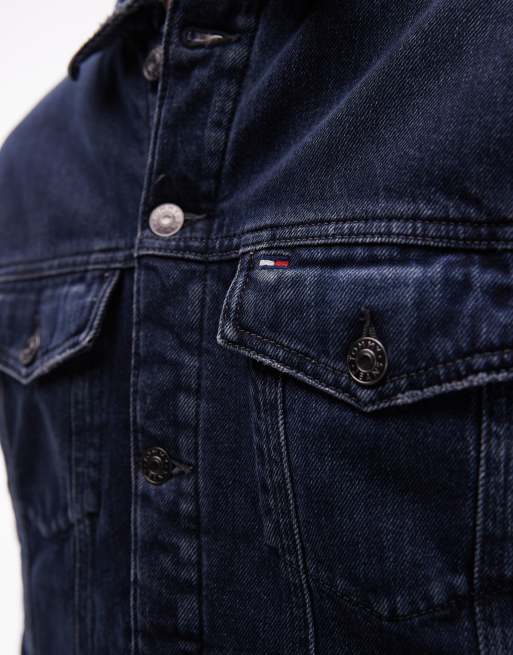 Tommy Jeans - Veste en jean avec doublure duveteuse - Bleu noir délavé, 5 de 5