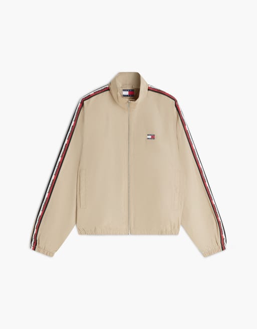 Tommy Jeans veste zippée à bandes rayées beige, 6 de 7
