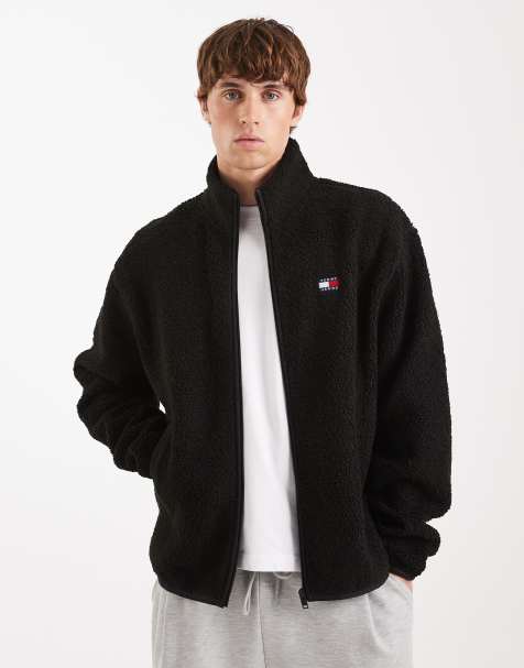 Tommy Jeans - Veste zippée en peluche avec logo sur la poitrine - Noir - view 1