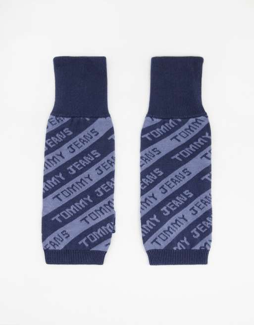 Tommy Jeans - Vingerloze handschoenen met logostrepen in marineblauw