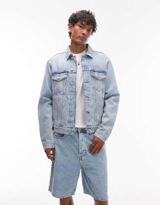 Tommy Jeans Vintage Back Print Flag Denim Jacket In Blue