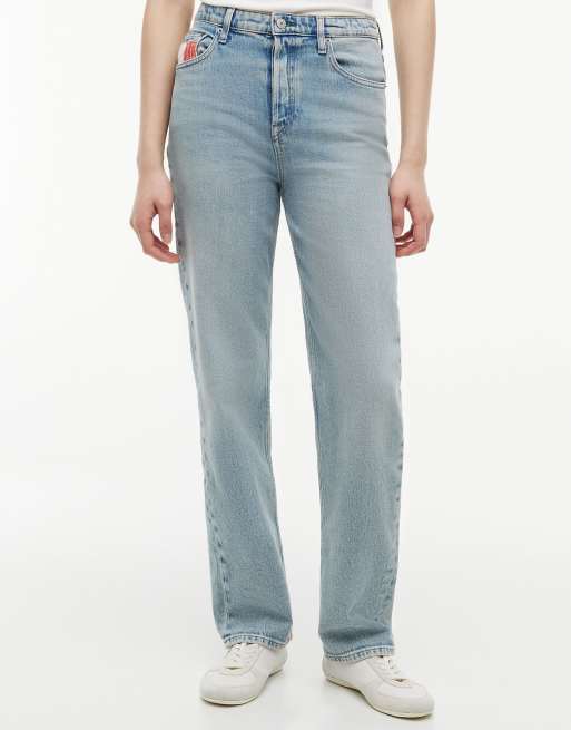 Tommy Jeans Vintage high rise slim straight jeans in light blue, 2 of 6