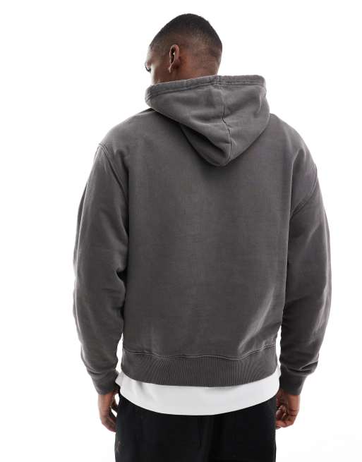 Tommy Jeans vintage varsity hoodies in washed black ASOS
