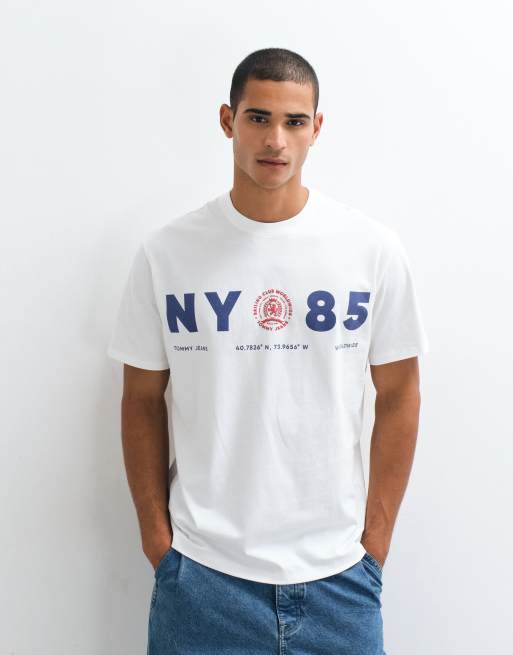 Tommy Jeans – Vit, avslappnad t-shirt med 1985 -logga, 5 av 5
