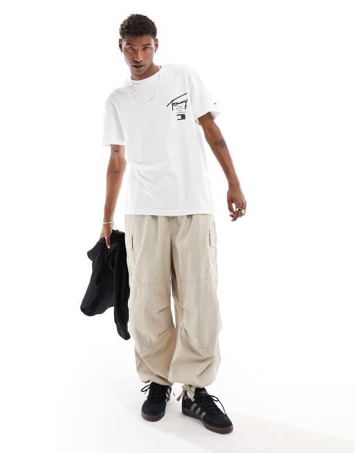 Tommy Jeans – Vit, klassisk t-shirt med sprayad signaturlogga, 2 av 4