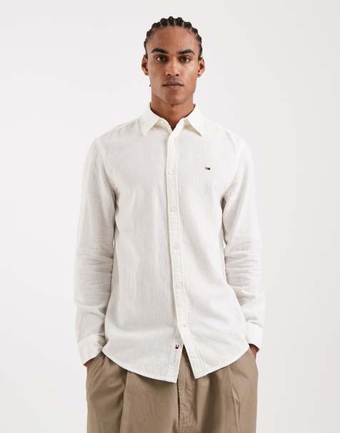 Tommy Jeans – Vit skjorta i linnemix - view 1