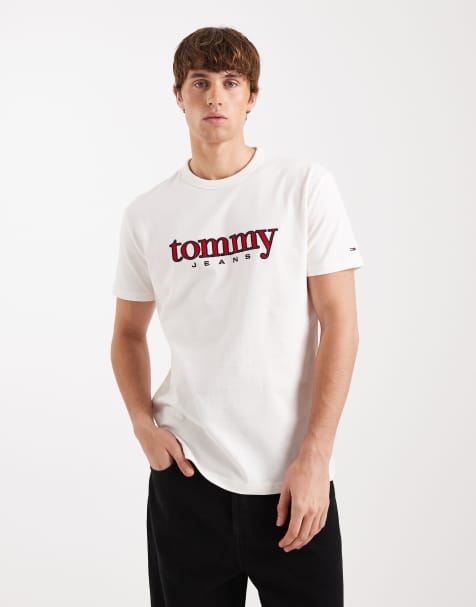 Tommy Jeans – Vit t-shirt i regular fit med applicerad logga - view 1