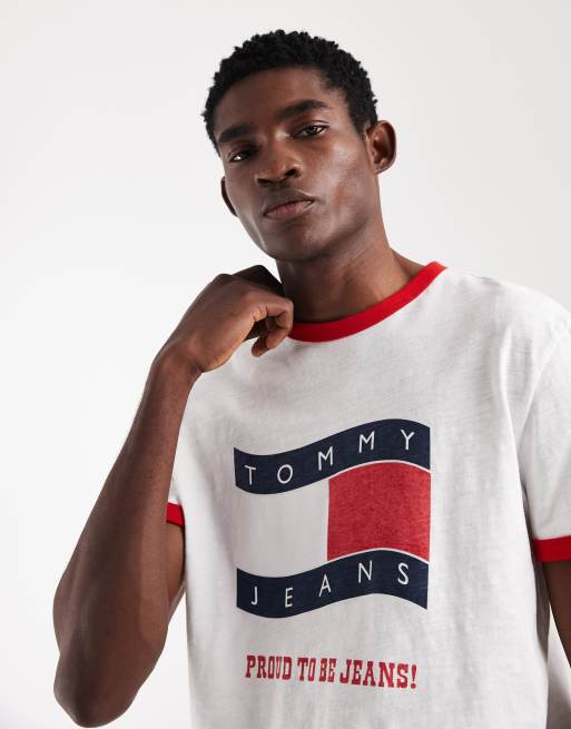 Tommy Jeans – Vit t-shirt med kantrand, 5 av 5