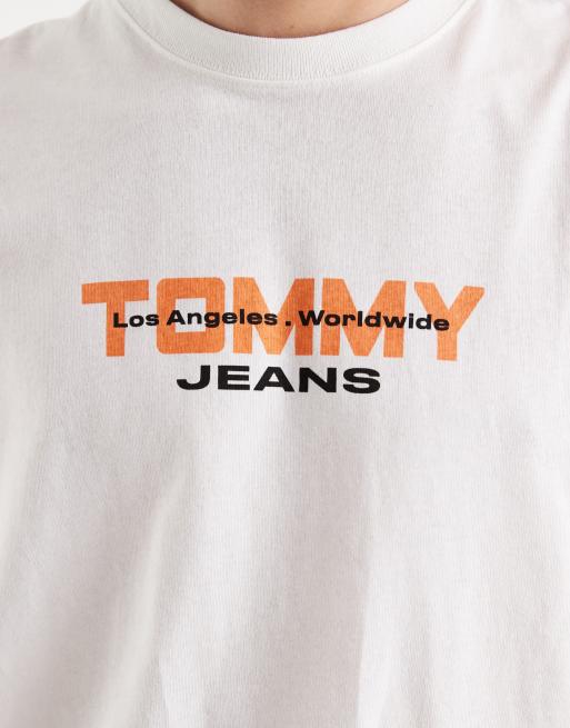 Tommy Jeans – Vit t-shirt med logga i 90-talsstil, 5 av 5