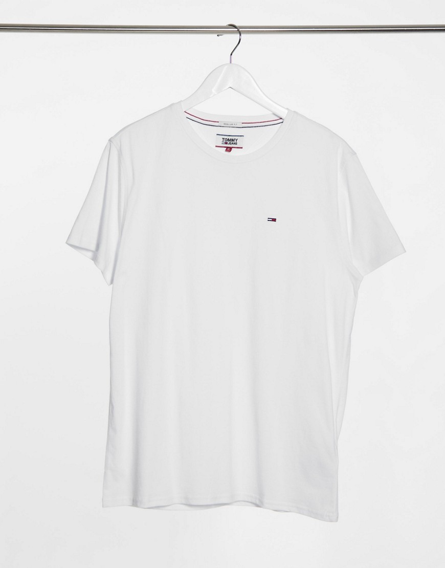 Tommy Jeans – Vit T-shirt med rund halsringning