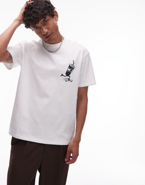 Tommy Jeans – Vit t-shirt med skate-tryck - view 1