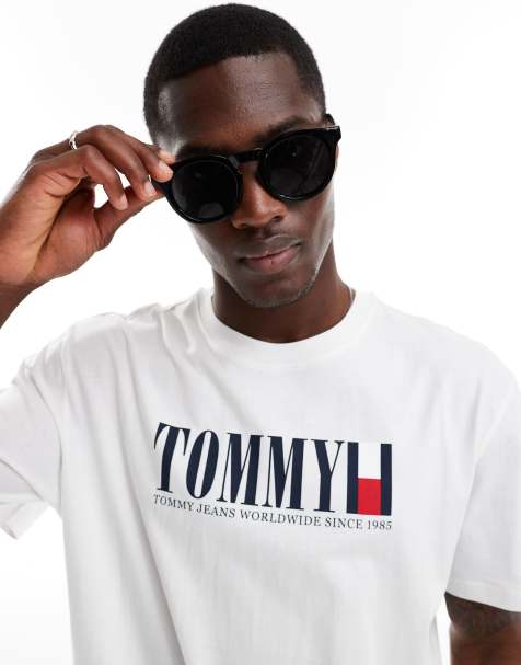 Tommy Jeans – Vit t-shirt med stor logga - view 1