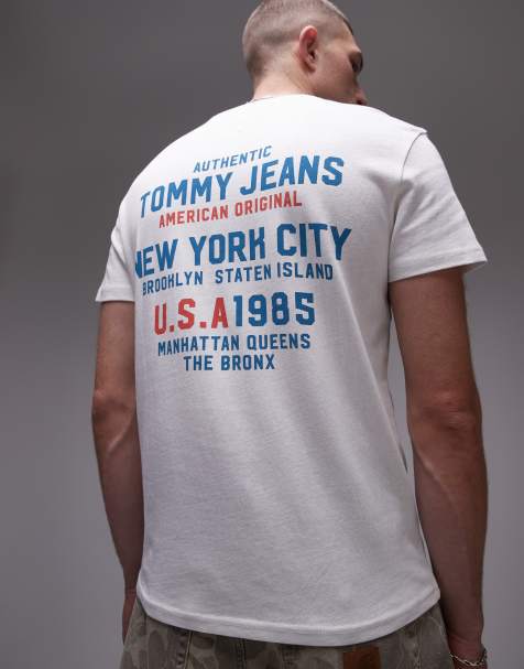 Tommy Jeans – Vit t-shirt med USA-tryck baktill - view 1