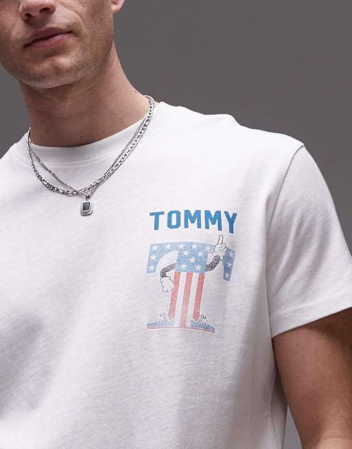 Tommy Jeans – Vit t-shirt med USA-tryck baktill, 2 av 4