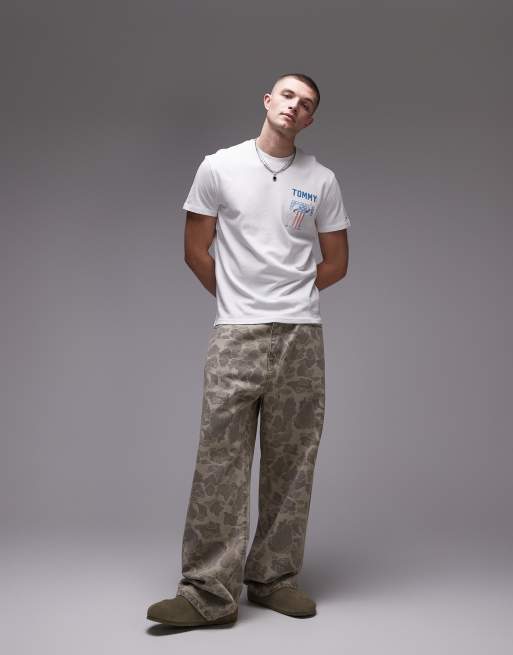 Tommy Jeans – Vit t-shirt med USA-tryck baktill, 3 av 4