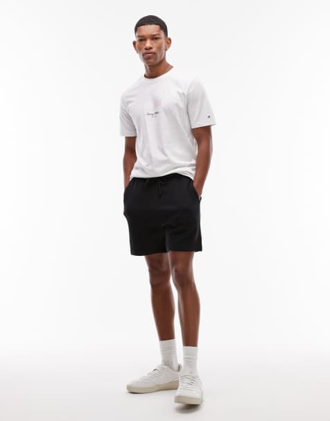 Tommy Jeans Waffle knit relaxed sweat shorts in black - view 1