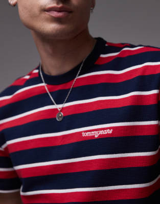 Tommy Jeans Waffle T-shirt In Blue