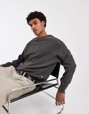 Tommy Jeans Waffle Texture Relaxed Fit Sweatshirt In Multi