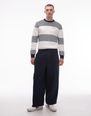 Tommy Jeans Waffle Texture Sweater In White