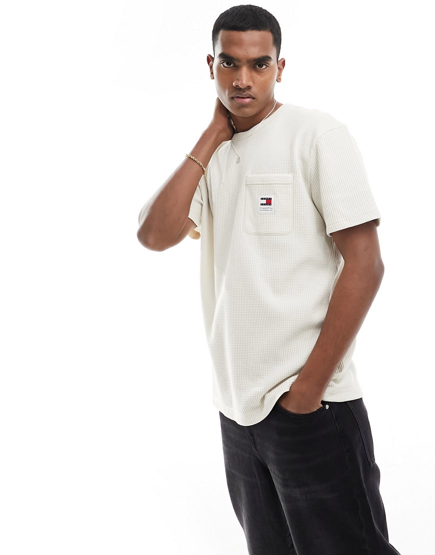 Tommy Jeans Waffle Texture T-Shirt in White