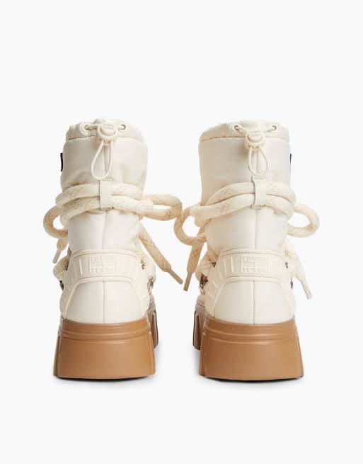 Tommy Jeans Warm lined platform snow boots in cream, 4 of 7